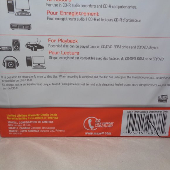 Maxell CD-R Music / 80 MIN / 700 MB / 32X / New 20 Pack - Picture 5 of 10